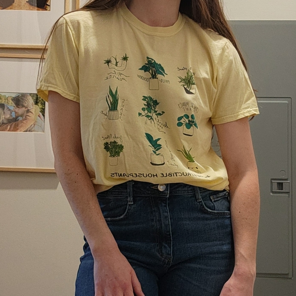 Project Social T Urban Outfitters Indestructible Houseplants Yellow T-Shirt